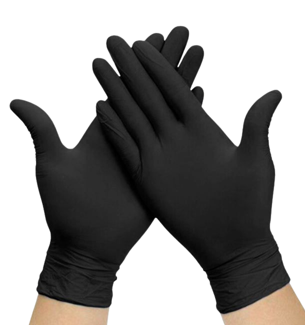 Guantes de nitrilo negros 100u
