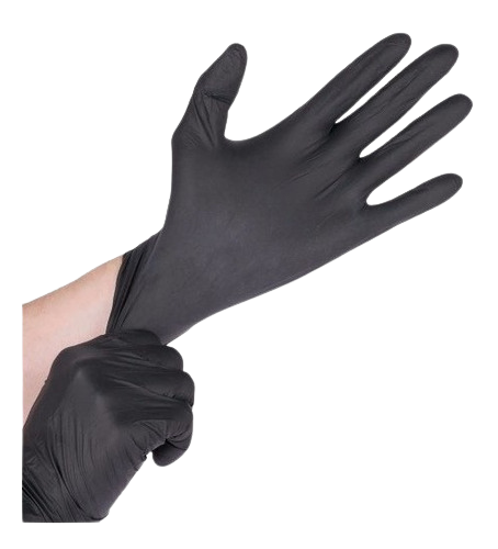 Guantes de nitrilo negros 100u